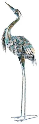 Zdjęcie produktu dla BELIANI Rzeźba ogrodowa wielokolorowy metal figurka ogrodowa ptak stojąca ozdoba do ogrodu