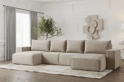 Produktbild von Wohnlandschaft U-Form Sofa ESTELLE in Stoff Poso Beige