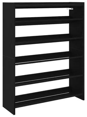 Image de vidaXL Étagère à chaussures noire 80x25x100 cm Bois composite