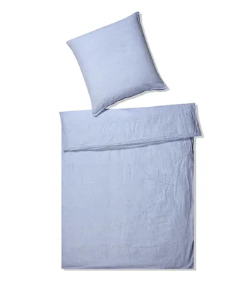 Produktbild von elegante Halbleinen-Bettwäsche-Garnitur Breeze Farbe bleu Größe 200x220+2x40x80cm