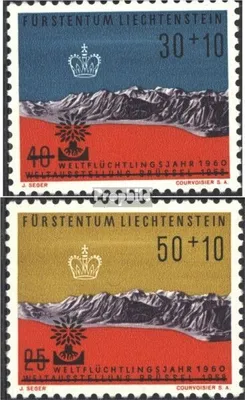 Produktbild von Briefmarken Liechtenstein 1960 Mi 389-390 (kompl.Ausg.) postfrisch Weltflüchtl. Jahr