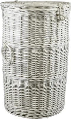 Obrázek produktu pro Prádelní proutěný koš kulatý bělený 60 cm