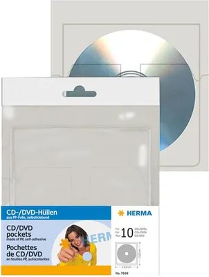 Obrázek produktu pro HERMA 7688, Pouzdro, 1 disky, Průhledná, Polypropylen (PP), 120 mm, 129 mm