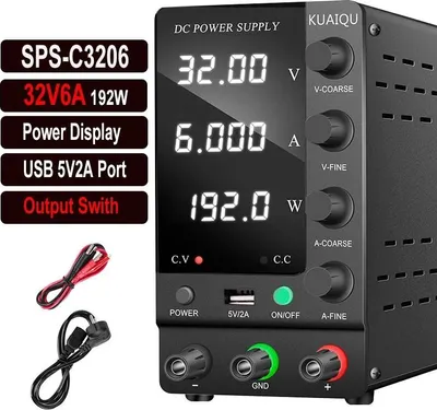 Immagine prodotto di Alimentatore da laboratorio DC - SPS-C3206, 32V, 6A - Tensione e corrente regolabili - Alimentatore switching regolato - Uscita singola