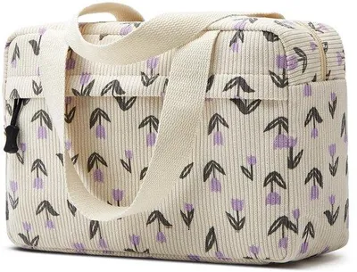 Image de Grand sac en velours côtelé pour femmes, grands sacs de toilette, sacs de voyage pour les voyageuses