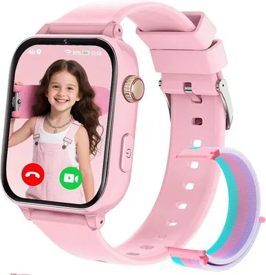 Productafbeelding van GPS-kinderhorloges met videobellen, stappenteller en SOS-functie - Slim horloge voor jongens en meisjes vanaf 4 jaar
