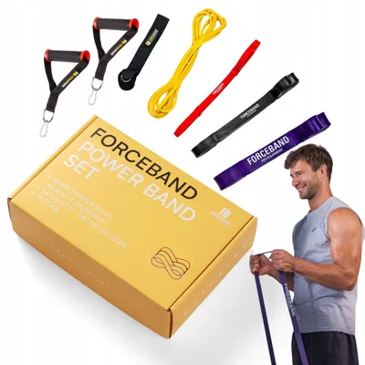 Produktbild von FORCEBAND Power Band Widerstandsbänder Set mit Griffen