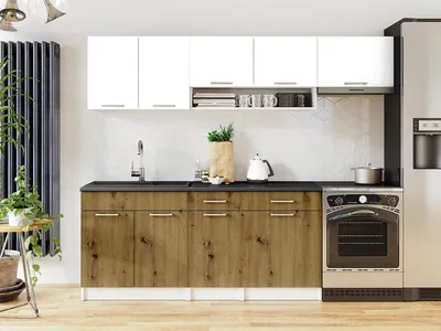 Obrázek produktu pro Kuchyňská linka VIVIEN 240cm - Bílá + dub artisan