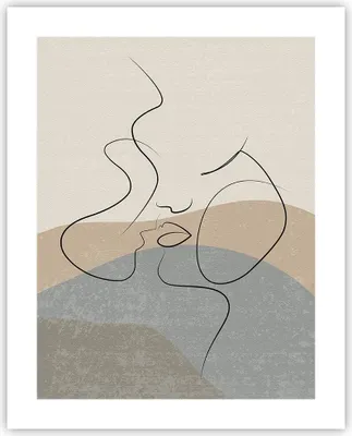Produktbild von Poster - Poster ohne Rahmen - Kuss Skizze Paar - 40x50 cm - Wand Bild - Wanddeko - Wandbilder - Kunstposter - Wandposter - Bilder - Kunstdruck - Wanddekoration - Wandbild - P2XPA40x50-5170