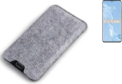Produktbild von K-S-Trade Filz Handyhülle kompatibel mit Meizu 18 Pro Schutzhülle Filztasche Filz Tasche Case Sleeve Handy Hülle Filzhülle grau
