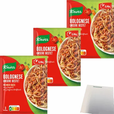 Produktbild von Knorr Fix Bolognese unsere Beste 3er Pack (3x38g Beutel) + usy Block