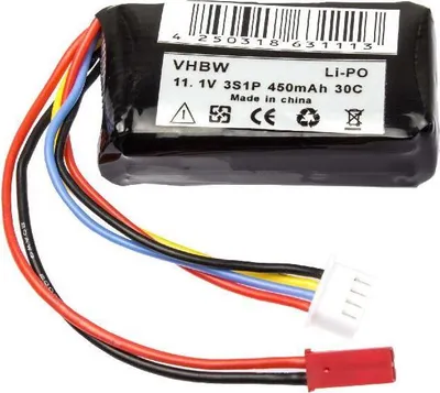 Produktbild von vhbw Akku kompatibel mit JST-SYP-2P Stecker für Modellbau (450mAh, 11,1V, Li-Polymer)
