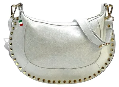 Zdjęcie produktu dla Florence – damska torba na ramię, biała, skórzana, wymiary 32 x 6 x 20 cm, D2OTF196W1