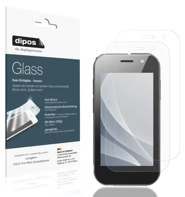 Produktbild von 2x Schutzfolie für Longben XS14 Pro Mini-Smartphone matt - Anti-Shock 9H Folie dipos Glass Kunststoffglas