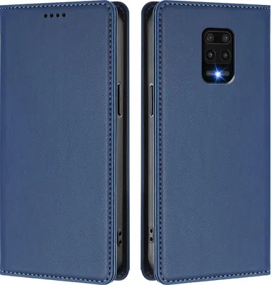 Immagine prodotto di Custodia per Xiaomi Redmi Note 9S/ 9 Pro/ 9 Pro Max, Flip Cover in Finto cuoio antiurto magnetica con supporto blu scuro