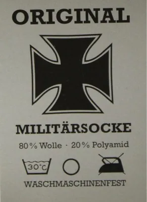 1 Paar Bundeswehr-Socken – Robuste Arbeitssocken aus Super-Wash-Wolle – Handgekettelt ohne Naht, dicke Wollsocken