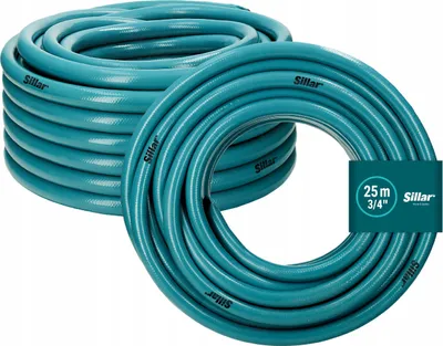 Immagine prodotto di Tubo da giardino Sillar da 25 m, 3/4", rinforzato a 4 strati – Tubo per l'acqua resistente ai raggi UV per il giardino