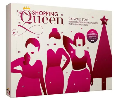 Produktbild von Catwalk Stars-Offizieller Shopping Queen Beauty-Adventskalender mit 24 Kosmetik- und Accessoire-Überraschungen