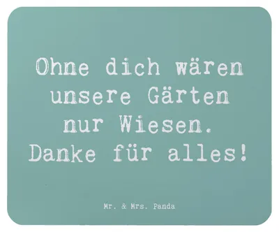 Produktbild von Mr. & Mrs. Panda Mauspad Spruch Dankbarer Gärtner - Meeresbrise - Geschenk, Freude, mousematte, Bedanken, Dankeschön, Danke, Garten, pc mousepad, sagen, mausteppich