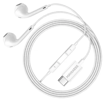 Produktbild von Mayaxess, USB-C Kabelkopfhörer mit Mikrofon für Pixel 9 Pro XL, Weiß