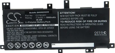 Produktbild von vhbw Akku kompatibel mit Asus F455L, F455LAB, F455DG-WX016T, F455DG-WX021T, F455LA, F455LA-WX046H Notebook (5000 mAh, 7,6 V, Li-Polymer)