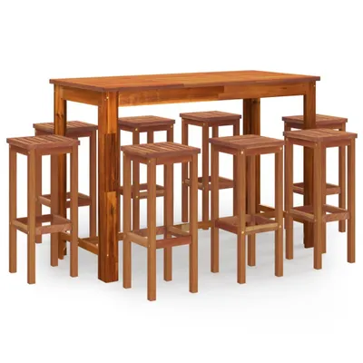 Produktbild von vidaXL 9-tlg. Gartenbar-Set Massivholz Akazie