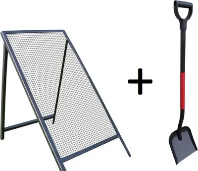 Obrázok produktu pre SET sito + lopata na piesok | záhradné sito na kompost sito na kompost 120x60cm - 4x4mm
