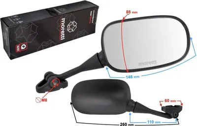 Obrázek produktu pro Zrcátka R+R pro motocykl s homologací pro kapotáž