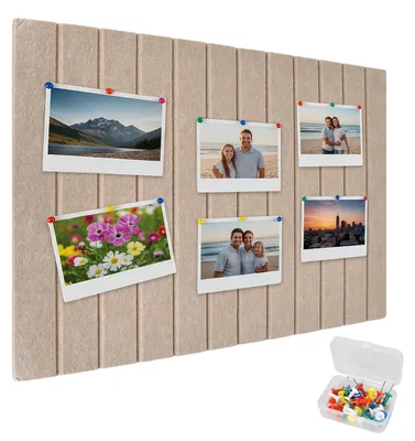 Zdjęcie produktu dla Omgoods - Tablica korkowa filcowa, 60 x 40 cm - Samoprzylepna, dekoracyjna tablica do wywieszania zdjęć i notatek
