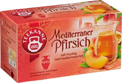 Produktbild von Teekanne Mediterraner Pfirsich süß und fruchtig 20 Teebeutel 50g