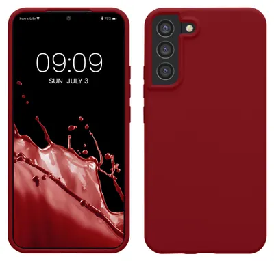 Produktbild von kwmobile Handyhülle für Samsung Galaxy S22 Plus Hülle - Case Silikon - Kabelloses Laden - Schutzhülle Cover in Rhabarber Rot