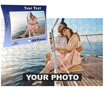 Productafbeelding van Foto-puzzel met eigen foto, zelf bedrukken, formaat 29 x 20 cm, zelf ontwerpen, inclusief hoogwaardige verpakking. Cadeau-idee voor Valentijnsdag, 120 stukjes met kartonnen verpakking. [126]