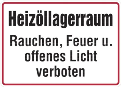 Produktbild von Dreifke® Aufkleber Hinweisschild, Heizöllagerraum, 200 x 300 mm, Folie selbst...