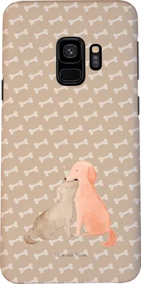 Produktbild von Mr. & Mrs. Panda Samsung Galaxy S9 Handyhülle Hunde Liebe - Hundeglück - Geschenk, Kuss, Smartphone Hülle, Cover, Hund, Herz, Sprüche, Kuscheln, Handy Schutzhülle