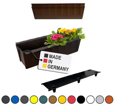 Image de BURI 2 inserts de jardinières pour palettes Euro avec tapis d'arrosage | 37,3cm brun | Jardinière pour palette Euro | Balconnière | Pot de fleurs | en plastique solide | Germany