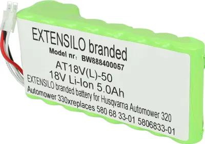 Produktbild von EXTENSILO Akkupack kompatibel mit Husqvarna Automower 320, 430X bis BJ 2019/2020, 420 bis BJ 2019/2020, 330X Rasenroboter (5000mAh 18V Li-Ion)