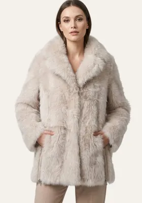 Produktbild von Toscana Lammfelljacke in Creme-Beige Modell 1040 - Größe: M