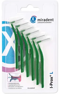 Produktbild von Miradent I-Prox L Interdentalbürsten grün medium 0,7 mm, 6 St. Interdentalbürsten