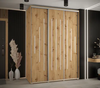 Produktbild von Kleiderschrank ASIRI 12 - 170/60 cm, Artisan-Eiche / Silber