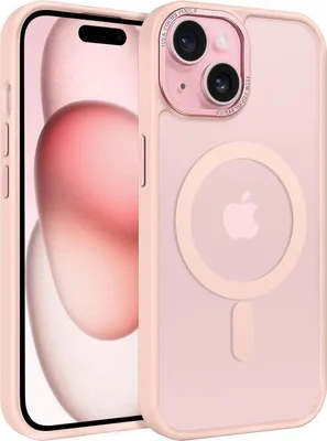 Immagine prodotto di Custodia per iPhone 15 Custodia MagSafe compatibile con il telaio della fotocamera in metallo Custodia magnetica Protezione dei bordi in TPU