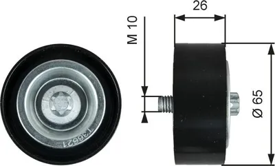 Produktbild von GATES T36621 Umlenkrolle Keilrippenriemen 65mm passend für MERCEDES-BENZ A-Klasse (W169) B-Klasse (W245)