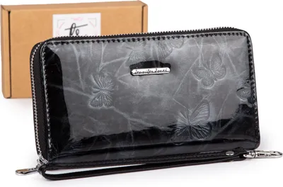 Produktbild von Jennifer Jones Damen Geldbörse  RFID Reißverschluss Clutch Schwarz