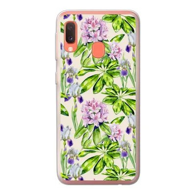 Produktbild von MuchoWow® Handyhülle Schutzhülle Hülle für Samsung Galaxy A20e Hortensie - Blatt - Blüte Silikon Softcase Handy Hülle - Abdeckung