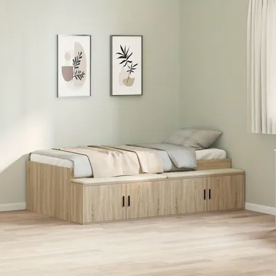Immagine prodotto di Letto contenitore - Struttura letto contenitore - Letto con cassetti - Letto singolo - Divano letto - Noce marrone - 90x200 cm