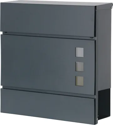 Produktbild von Briefkasten mit Zeitungsfach Postkasten Modern Zeitungsrolle Post Box Letterbox Wandbriefkasten Metall V2Aox Stahl Briefkasten Wandbriefkasten Postkasten Zeitungsrolle Zeitungsfach Anthrazit V2Aox