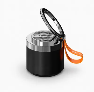 Produktbild von Kabelloser Bluetooth Lautsprecher mit Handy Dock, kompakter Tischlautsprecher mit starkem Bass und Magnet Halterung für Zuhause, Büro und Küche