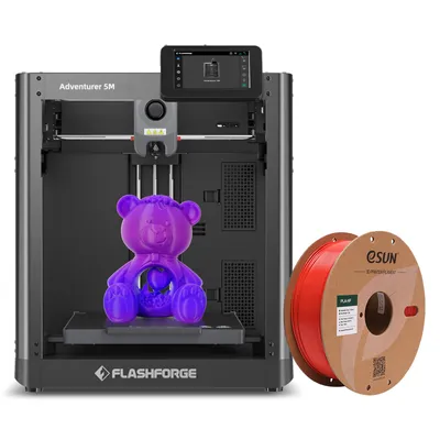 Produktbild von Flashforge Adventurer 5M 3D-Drucker, 600 mm/s Druckgeschwindigkeit, 220 x 220 x 220 mm Druckvolumen + 1KG Rot High Speed PLA-Filament