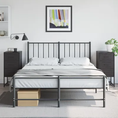 Image de vidaXL Tables de nuit 2 pcs. noir 36x39x78 cm acier