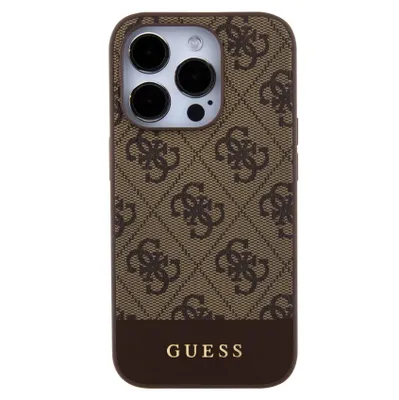 Produktbild von Guess, Hülle für iPhone 15 Pro Max MagSafe kompatibel 4G Stripe Ultra-Chic, Braun