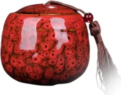 Immagine prodotto di Mini urna Luxe 130 ml per le ceneri di animali domestici o persone - Urna in Vetroceramica rossa di alta qualità